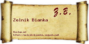 Zelnik Bianka névjegykártya